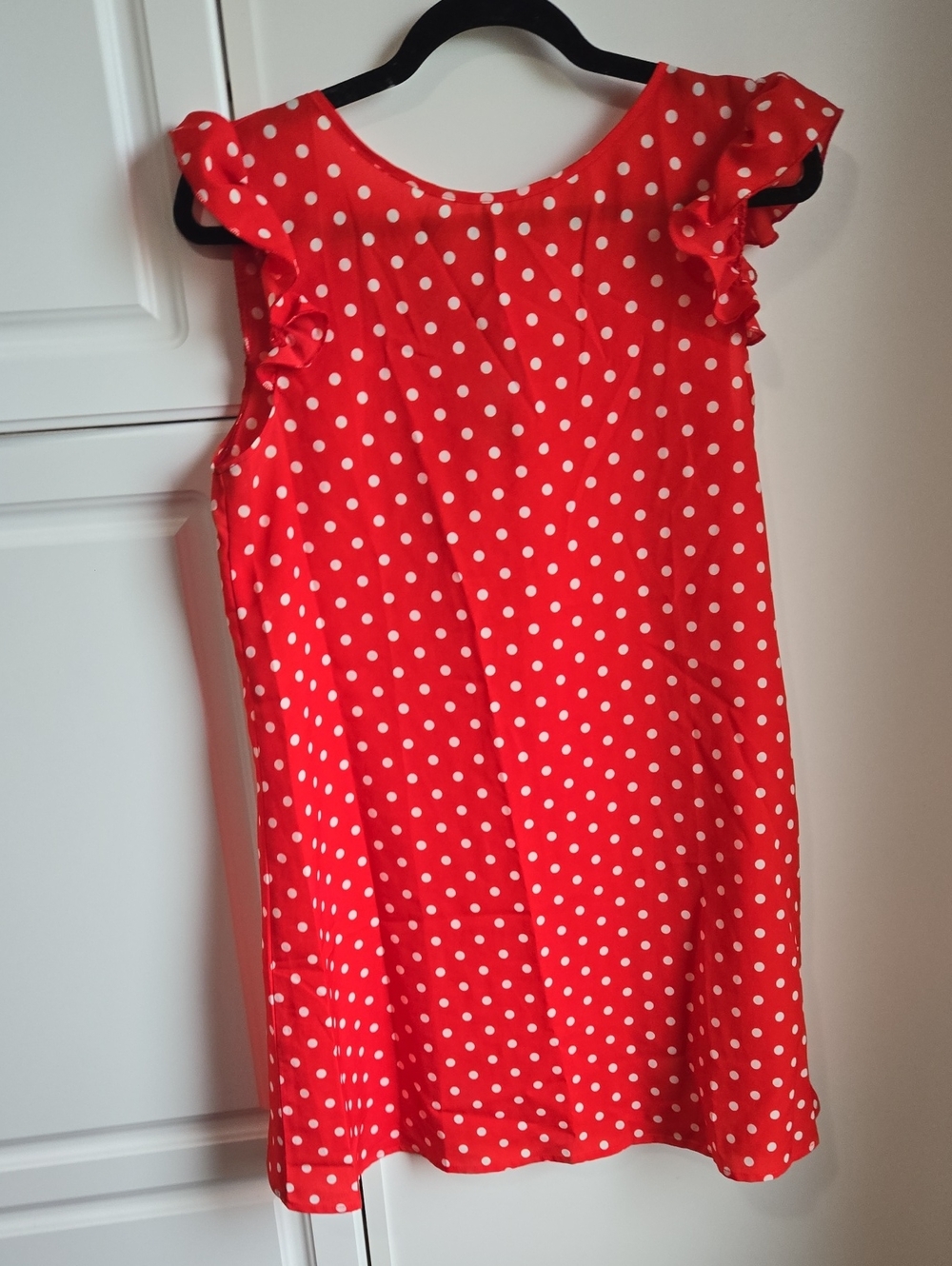 Red Polka Dot Ruffle Sleeve Dress